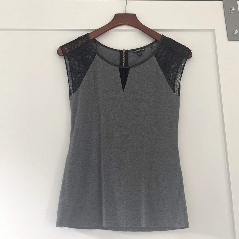 Express top with lace detail